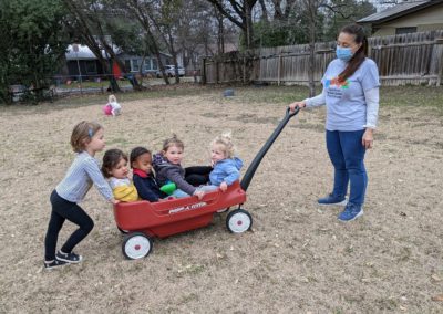 children in wagon